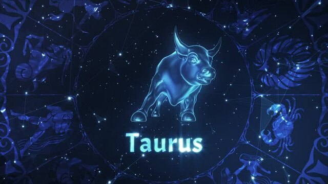 Taurus Zodiac Horoscope Sign 3D Animation Astrology 02