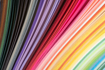 rainbow colors paper composition.Color spectrum banner. Colorful striped pattern background.