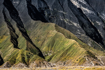 Pattern of mountain range wave surface in Tengger caldera. This mountain range is part of Tengger...