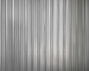 Corrugated galvanised iron wall texture for background.