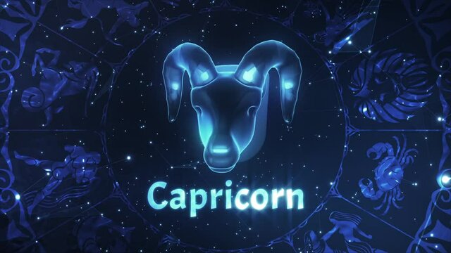 Capricorn Zodiac Horoscope Sign 3D Animation Astrology 02
