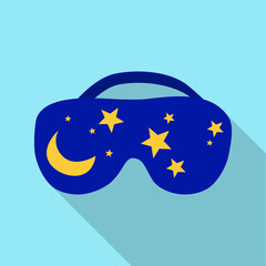 Sleep mask vector flat icon. Vector illustration mask for eye on white background. Isolated flat illustration icon of sleep accessory .
