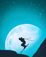 snowboarder jumping in the sky