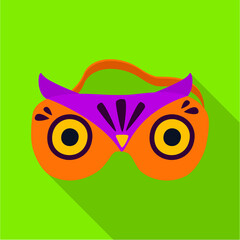 Sleep mask vector flat icon. Vector illustration mask for eye on white background. Isolated flat illustration icon of sleep accessory .