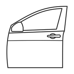 Car door vector outline icon. Vector illustration car on door white background. Isolated outline illustration icon of auto detail.