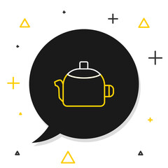 Line Kettle with handle icon isolated on white background. Teapot icon. Colorful outline concept. Vector