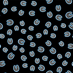 Line Fish steak icon isolated seamless pattern on black background. Vector