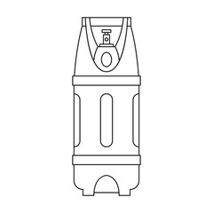 Gas cylinder vector outline icon. Vector illustration lpg on wite background. Isolated outline illustration icon of gas cylinder.