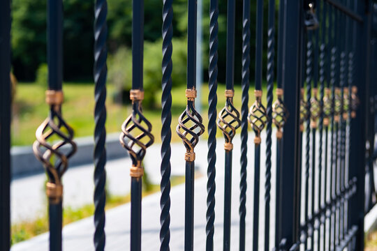 Metal fashion fence. Decorative wrought iron fence