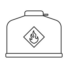 Gas cylinder vector outline icon. Vector illustration lpg on wite background. Isolated outline illustration icon of gas cylinder.