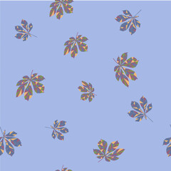 september forest chestnut leaves mushroom attractive cute fashion seamless sunny blue beige autumn low poly