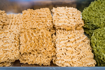 Instant noodles in a grilled buffet restaurant in Thailand