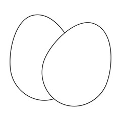 Egg chicken vector outline icon. Vector illustration farm food on white background. Isolated outline illustration icon of egg chicken.