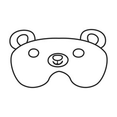 Sleep mask vector outline icon. Vector illustration mask for eye on white background. Isolated outline illustration icon of sleep accessory .