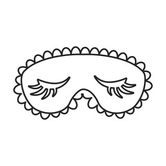 Sleep mask vector outline icon. Vector illustration mask for eye on white background. Isolated outline illustration icon of sleep accessory .