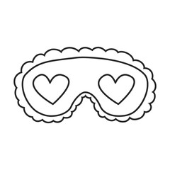 Sleep mask vector outline icon. Vector illustration mask for eye on white background. Isolated outline illustration icon of sleep accessory .