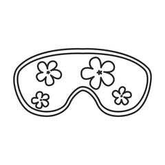 Sleep mask vector outline icon. Vector illustration mask for eye on white background. Isolated outline illustration icon of sleep accessory .