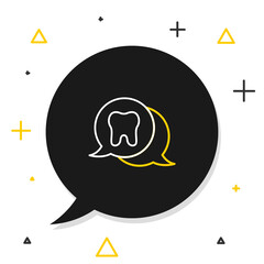 Line Tooth icon isolated on white background. Tooth symbol for dentistry clinic or dentist medical center and toothpaste package. Colorful outline concept. Vector