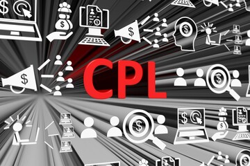 CPL concept blurred background 3d render illustration