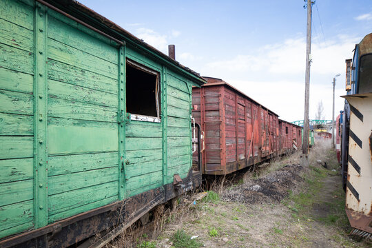Railways - old, vintage car, carriage of the narrow-gauge railway in Gniezno, Poland.