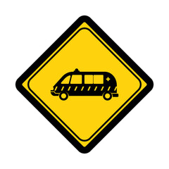 Warning ambulance zone sign and symbol graphic design vector illustration