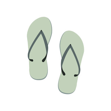 Vector illustratiion flip flops. Beach shoes on white background.