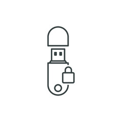 usb flash drive locked icon symbol