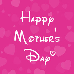 Happy Mother's Day card. Handmade calligraphy vector illustration with heart.
