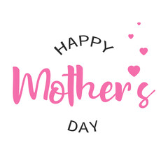 Happy Mother's Day card. Handmade calligraphy vector illustration with heart.
