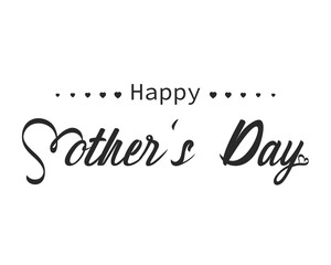 Happy Mother's Day card. Handmade calligraphy vector illustration with heart.
