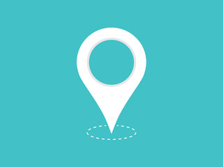 Location and map pointer SVG icon for a website, mobile applications, and print media.