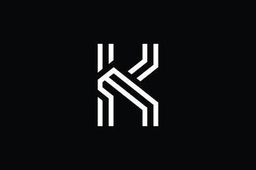 K logo letter design on luxury background. KK logo monogram initials letter concept. K icon logo design. KK elegant and Professional letter icon design on black background. K KK