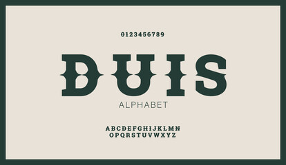 Modern stylized flat alphabet fonts in west retro style. Creative vintage font typeface for labels, flyers, headlines, posters or whiskey brand.