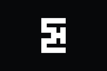 EH logo letter design on luxury background. HE logo monogram initials letter concept. EH icon logo design. HE elegant and Professional letter icon design on black background. E H HE EH