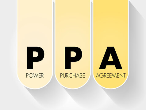 PPA - Power Purchase Agreement acronym, concept background