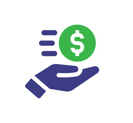 Donation in dollar currency icon vector illustration.
