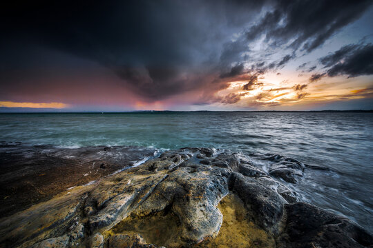 Point Chev Coyle Park Auckland New Zealand sunset over the sea