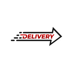 delivery arrow lettering vector