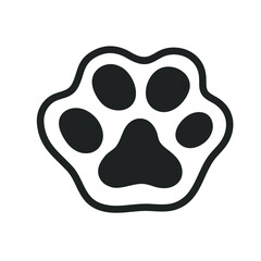 The paw of a pet. Cat's paw icon. Isolated on a white background.