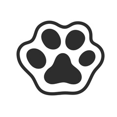 The paw of a pet. Cat's paw icon. Isolated on a white background.