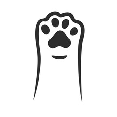 The paw of a pet. Cat's paw icon. Isolated on a white background.