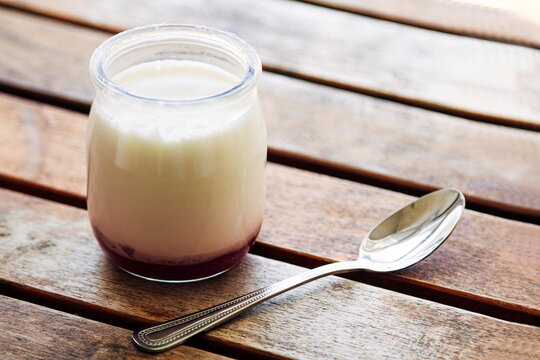 Greek yogurt in a glass jars