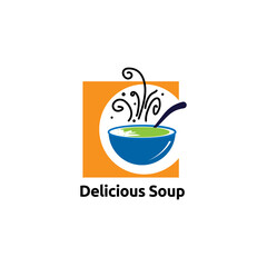 Deliciuous soup logo vector concept, icon, element, and template for company