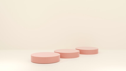 Abstract background for product display presentation, pink round podium podium display minimal, 3d rendering.