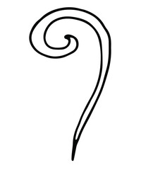 Doodle spiral hand drawn vector element. Isolated objects on white.