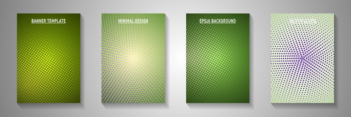 Creative dot perforated halftone title page templates vector collection. Medical journal faded