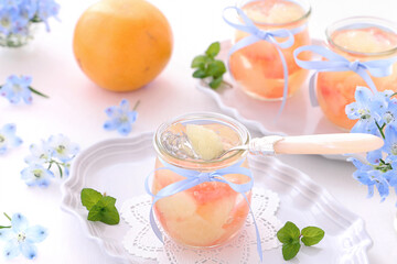 初夏の爽やか　グレープフルーツゼリー