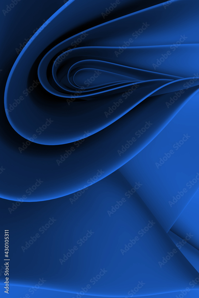 Wall mural abstract background of wavy shapes. 3d rendering.