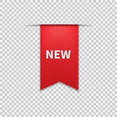 Red new sticker.Vector illustration isolated on white background.