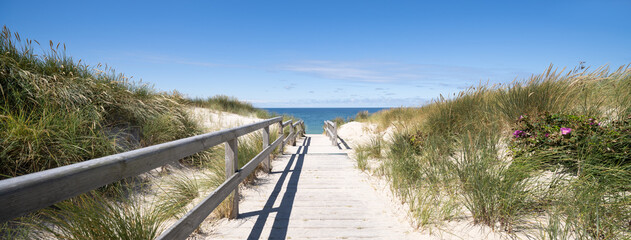 Path to the dune beach, North Sea coast, Sylt, Schleswig-Holstein, Germany